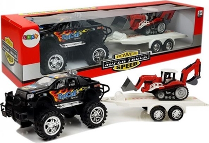 Picture of Lean Sport Zestaw pojazdów z napędem frykcyjnym auto terenowe czarne z koparką