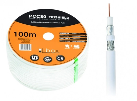 Изображение Libox Kabel koncentryczny PCC80 100m coaxial cable RG-6/U White