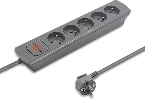 Picture of Listwa zasilajca Qoltec 5 gniazd 1.8 m szara (50275)