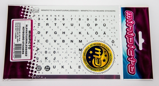 Изображение Minipicto keyboard stickers EST/RUS, black/white/grey (KB-UNi-EE02-WHTGRORA)