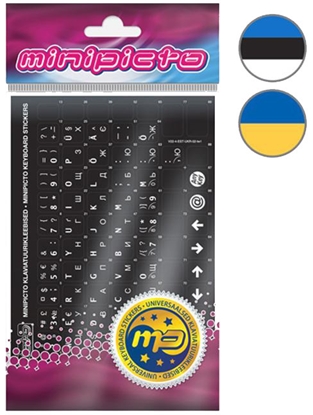 Attēls no Minipicto keyboard stickers EST/UKR, black/matte (KB-UNI-ESTUKR02TW-BL)