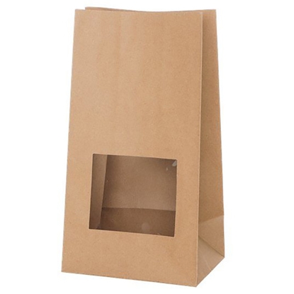 Picture of Papīra maisiņš Kapel ar lodziņu 19x13x35cm 5gab.