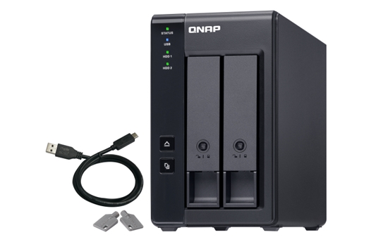 Изображение QNAP TR-002 storage drive enclosure HDD/SSD enclosure Black 2.5/3.5"
