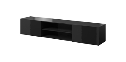 Изображение RTV cabinet SLIDE 200K 200x40x37 cm all in gloss black