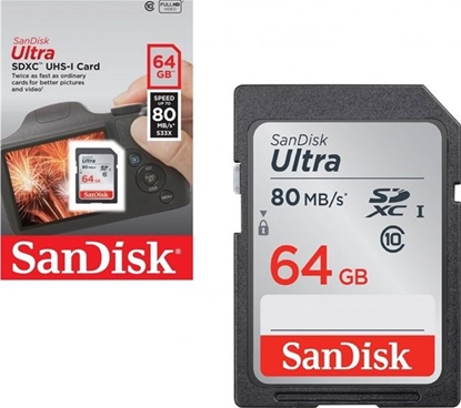 Изображение Karta SanDisk Ultra SDXC 64 GB Class 10 UHS-I/U1  (SDSDUN4-064G-GN6IN)