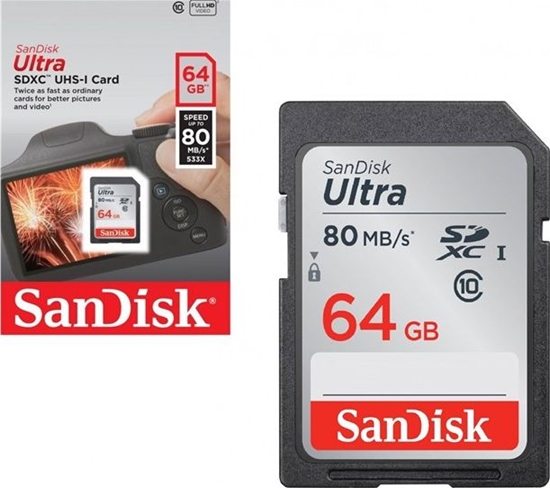 Изображение Karta SanDisk Ultra SDXC 64 GB Class 10 UHS-I/U1  (SDSDUN4-064G-GN6IN)