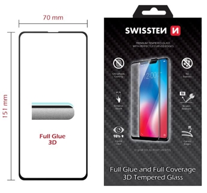 Attēls no Swissten Ultra Durable Full glue / Full Face Tempered Glass Apple iPhone 14 Black