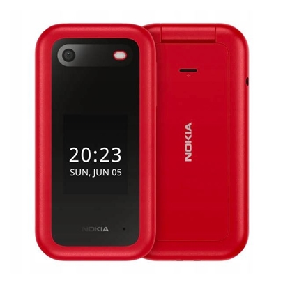 Attēls no Telefon komórkowy Nokia Zestaw Nokia 2660 Flip 4G Dual Sim Czerwony + Ładowarka biurkowa