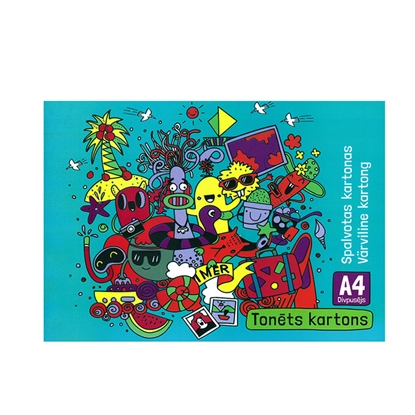 Picture of Tonēts kartons A4, 8-krāsas, divpusējs