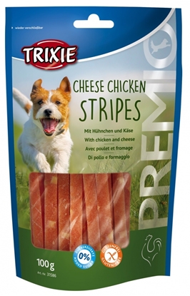 Attēls no TRIXIE Premio Stripes Cheese Chicken Stripes- Dog treat - 100g