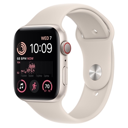 Attēls no Smartwatch Apple Watch SE 2022 GPS + Cellular 44mm Starlight Alu Sport Beżowy  (MNPT3WB/A)