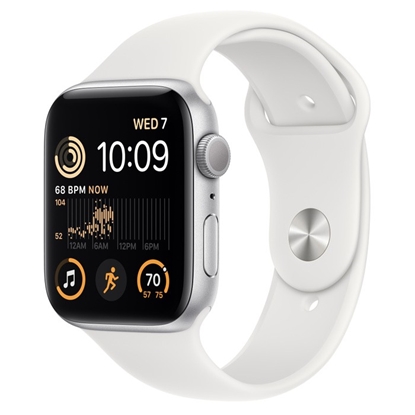 Attēls no Smartwatch Apple Watch SE 2022 GPS 44mm Silver Alu Sport Biały  (MNK23WB/A)