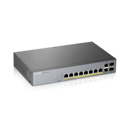 Attēls no Zyxel GS1350-12HP-EU0101F network switch Managed L2 Gigabit Ethernet (10/100/1000) Power over Ethernet (PoE) Grey