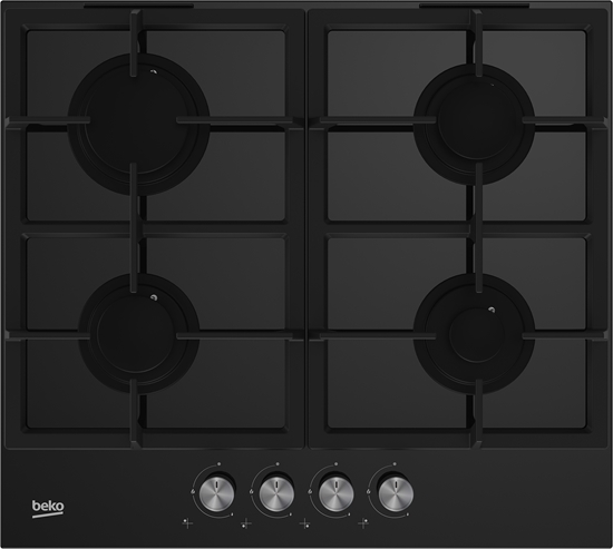 Picture of Beko HILG64225S hob Black Built-in 60 cm Gas 4 zone(s)