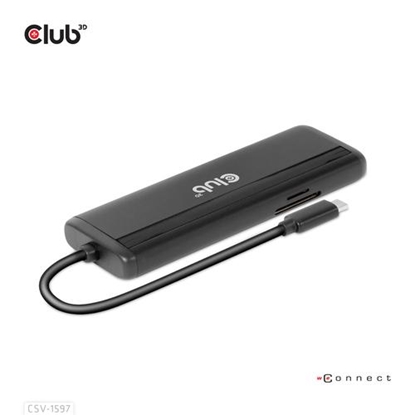 Attēls no CLUB3D USB Gen 1 Type-C 8-in-1 MST Dual 4K60Hz Display Travel Dock