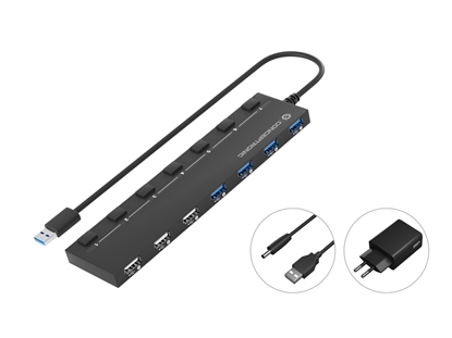 Picture of Conceptronic HUBBIES 7-Port USB 3.0/2.0 HUB with Power Adapter