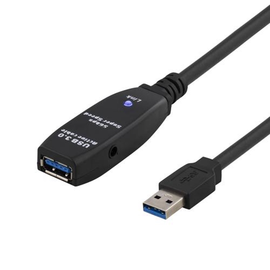 Picture of Kabel USB Deltaco USB-A - USB-A 5 m Czarny (USB3-1002)