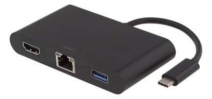 Изображение Deltaco USBC-1267 interface hub USB 3.2 Gen 1 (3.1 Gen 1) Type-C 5000 Mbit/s Black