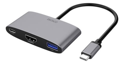 Attēls no Adapter USB Deltaco Adapter DELTACO USB-C to HDMI and USB-A