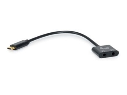 Attēls no Equip 133469 audio cable 0.15 m USB C 2 x 3.5mm Black