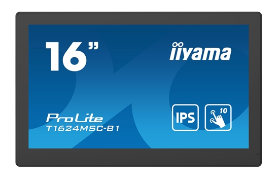 Изображение iiyama T1624MSC-B1 Signage Display Interactive flat panel 39.6 cm (15.6") LCD 450 cd/m² Full HD Black Touchscreen 24/7