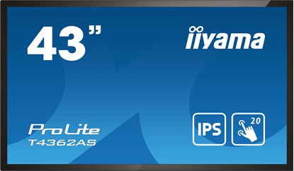 Picture of Iiyama ProLite T4362AS-B1 - 43" Diagonal Class (42.5" viewable) LED-backlit LCD display - interactive digital signage - with touchscreen (multi touch) - Android - 4K UHD (2160p) 3840 x 2160 - black, matte finish