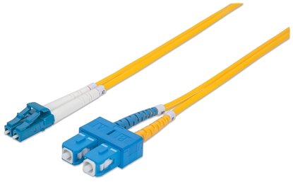 Изображение Intellinet Fiber Optic Patch Cable, OS2, LC/SC, 3m, Yellow, Duplex, Single-Mode, 9/125 µm, LSZH, Fibre, Lifetime Warranty, Polybag