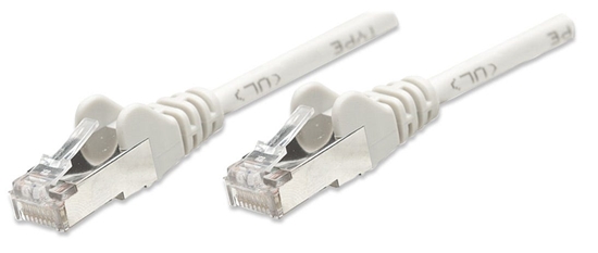 Picture of Intellinet Network Patch Cable, Cat5e, 2m, Grey, CCA, F/UTP, PVC, RJ45, Gold Plated Contacts, Snagless, Booted, Lifetime Warranty, Polybag
