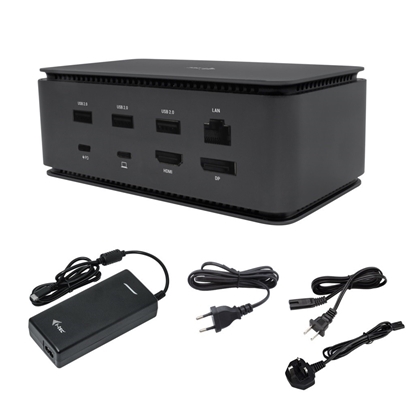 Attēls no i-tec Metal USB4 Docking station Dual 4K HDMI DP with Power Delivery 80 W + Universal Charger 100 W