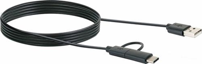 Изображение Kabel USB Schwaiger USB-A - microUSB + USB-C 1 m Czarny (CK3112533)