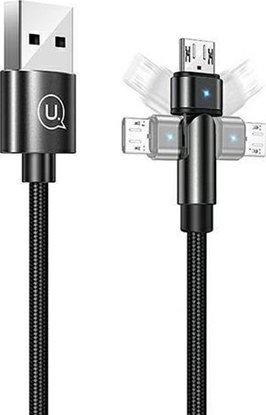 Attēls no Kabel USB Usams USB-A - microUSB 1 m Czarny (USA259BLK)