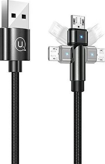 Picture of Kabel USB Usams USB-A - microUSB 1 m Czarny (USA259BLK)