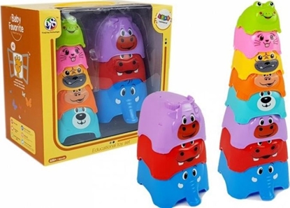 Изображение Lean Sport Import LEANToys Piramidka Kubeczki dla Niemowlaka Zwierztka