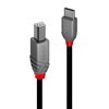 Изображение Lindy 0.5m USB 2.0 Typ C an B Kabel, Anthra Line