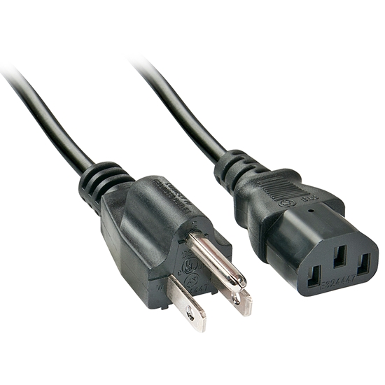 Picture of Lindy 2m US 3 Pin to C13 Mains Cable, low lead