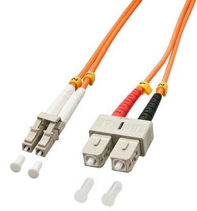 Изображение Lindy 3.0m OM2 LC - SC Duplex fibre optic cable 3 m Orange