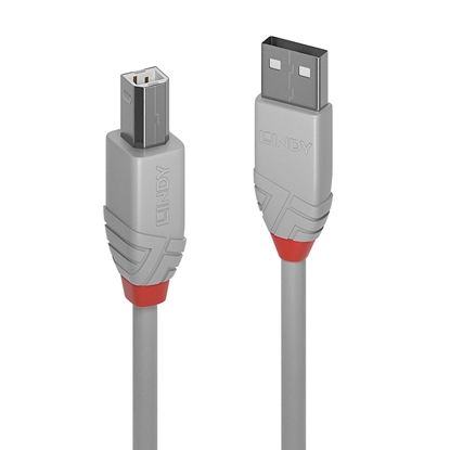 Attēls no Lindy 5m USB 2.0 Type A to B Cable, Anthra Line, grey