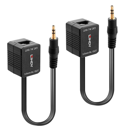 Attēls no Lindy Stereo Audio Extender, Cat.5/6 100m 3.5mm