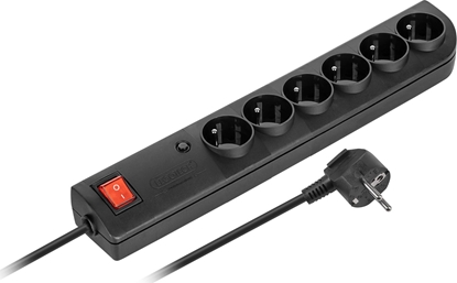 Picture of Listwa zasilajca Elgotech PSF4 6 gniazd 1.5 m czarna (PSF4-601-2)