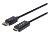 Изображение Manhattan DisplayPort 1.1 to HDMI Cable, 1080p@60Hz, 1m, Male to Male, DP With Latch, Black, Not Bi-Directional, Three Year Warranty, Polybag
