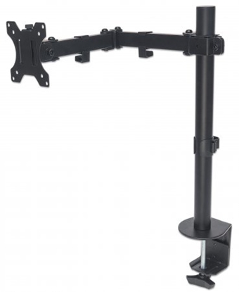 Picture of Manhattan TV & Monitor Mount, Desk, Full Motion, 1 screen, Screen Sizes: 10-27", Black, Clamp Assembly, VESA 75x75 to 100x100mm, Max 8kg, Lifetime Warranty