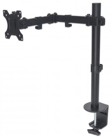 Изображение Manhattan TV & Monitor Mount, Desk, Full Motion, 1 screen, Screen Sizes: 10-27", Black, Clamp Assembly, VESA 75x75 to 100x100mm, Max 8kg, Lifetime Warranty
