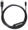 Picture of Manhattan USB-C to DisplayPort Cable, 4K@60Hz, 2m, Male to Male, Black, Equivalent to CDP2DP2MBD, Three Year Warranty, Polybag