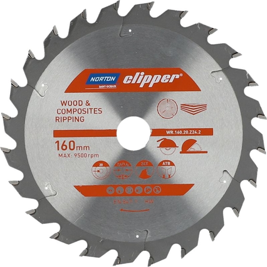 Изображение Norton Clipper NORTON PIA TARCZOWA 160mm x 20mm x 24z DREWNO I KOMPOZYTY ATB (2,6 / 1,6) N70184608042
