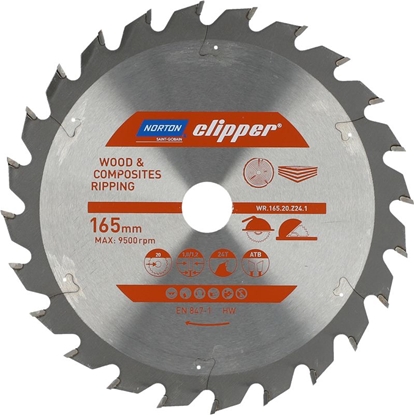 Изображение Norton Clipper NORTON PIA TARCZOWA 165mm x 20mm x 24z DREWNO I KOMPOZYTY ATB (1,8 / 1,2) N70184608045