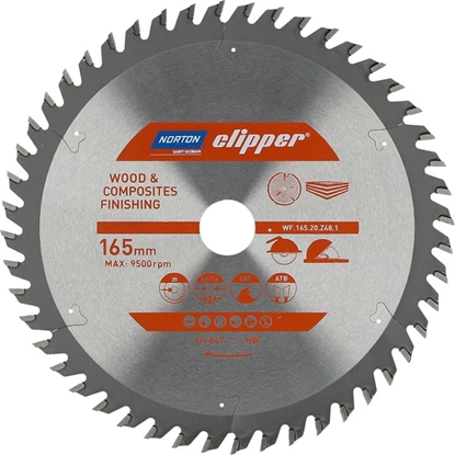 Изображение Norton Clipper NORTON PIA TARCZOWA 165mm x 20mm x 48z DREWNO I KOMPOZYTY ATB (2,6 / 1,6) N70184608090