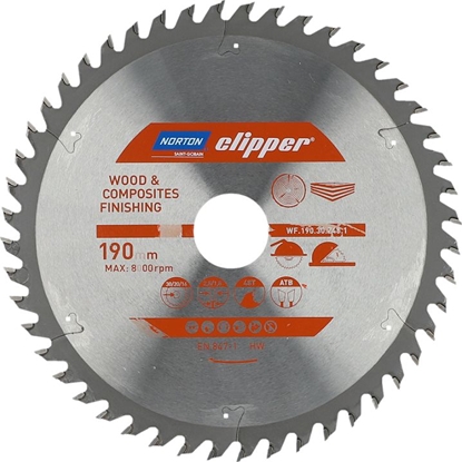 Изображение Norton Clipper NORTON PIA TARCZOWA 190mm x 30mm x 48z DREWNO I KOMPOZYTY ATB (2,8 / 1,8) N70184608095