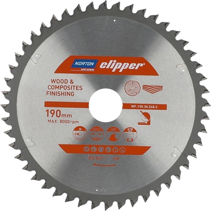 Изображение Norton Clipper Pia tarczowa 190x30mm, 48z, do drewna i kompozytów (70184608096)