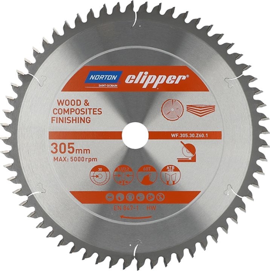 Изображение Norton Clipper NORTON PIA TARCZOWA 305mm x 30mm x 60z DREWNO I KOMPOZYTY ATB Neg (3,2 / 2,2) N70184608124