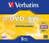 Изображение 1x5 Verbatim DVD+RW 4,7GB 4x Speed, matt silver Jewel Case